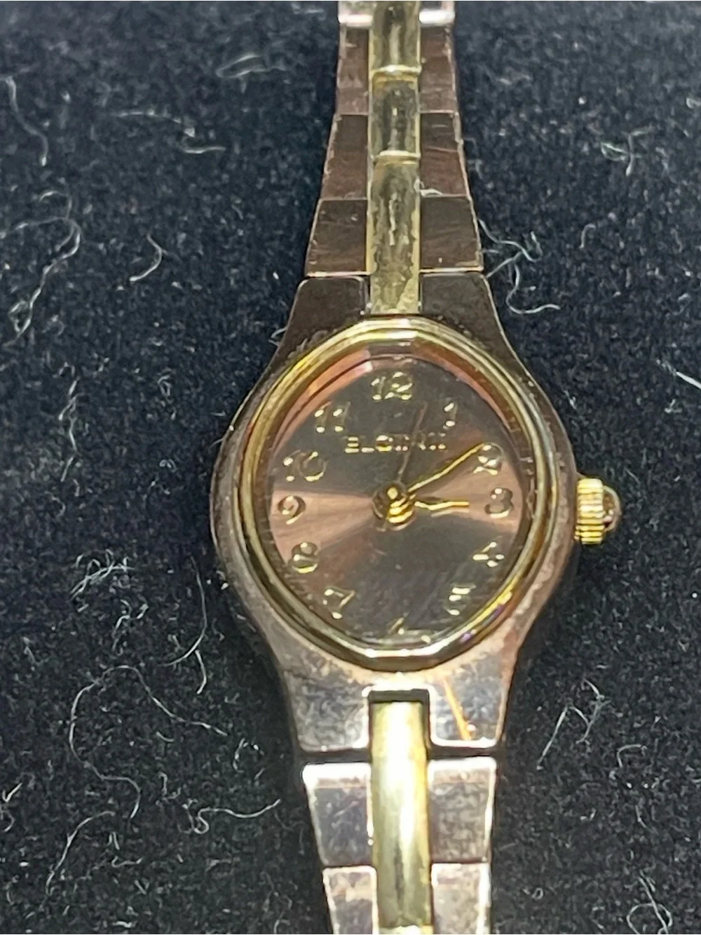 Two-Tone Women's Bracelet Watch with Brown Dial